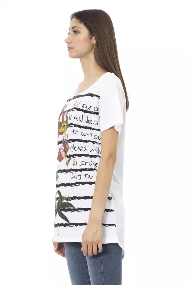 T-shirt Trussardi Action Chic en coton mélangé blanc