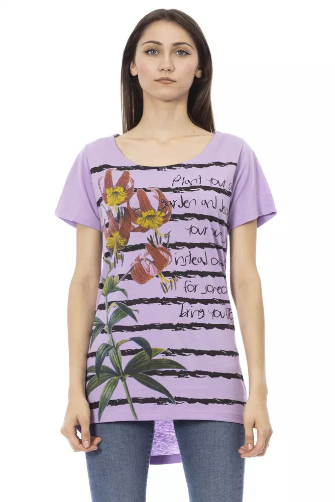 T-shirt à manches courtes et col rond Trussardi Action Chic violet