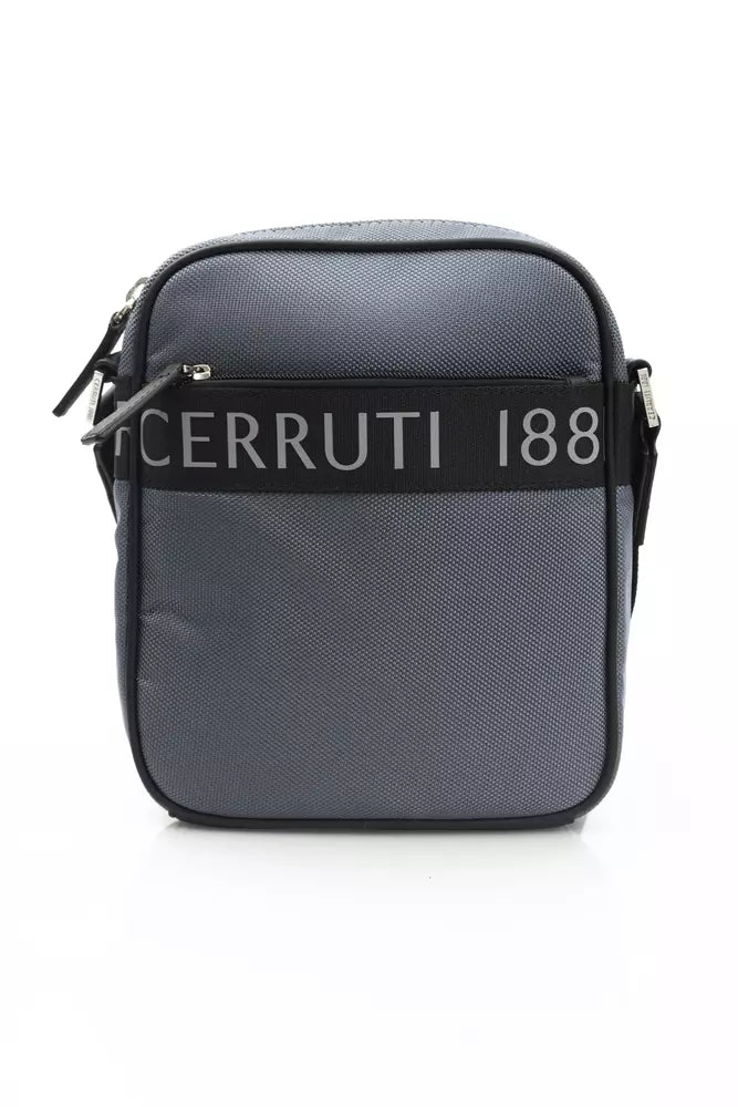 Sac à main messager en nylon et cuir gris Cerruti 1881 Chic