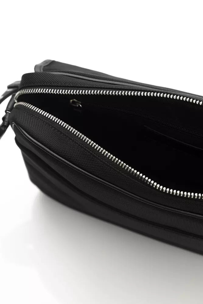 Bolso bandolera elegante con logotipo en color negro Cerruti 1881