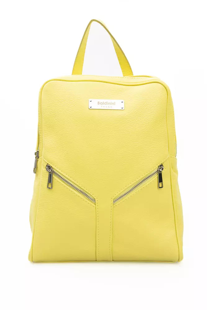 Sac à dos en cuir jaune soleil Trend de Baldinini