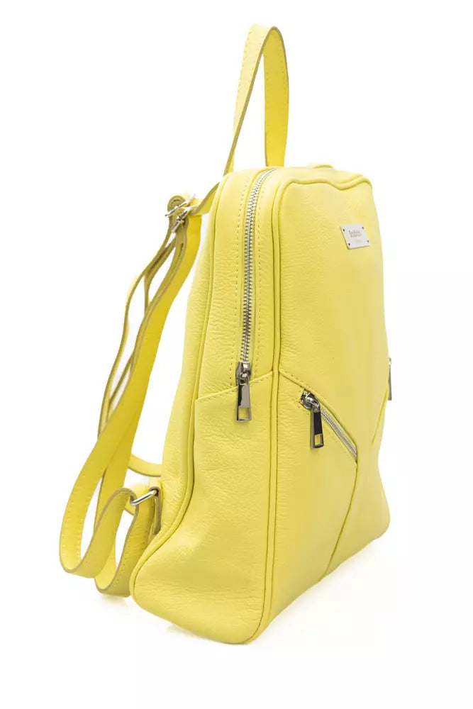 Sac à dos en cuir jaune soleil Trend de Baldinini