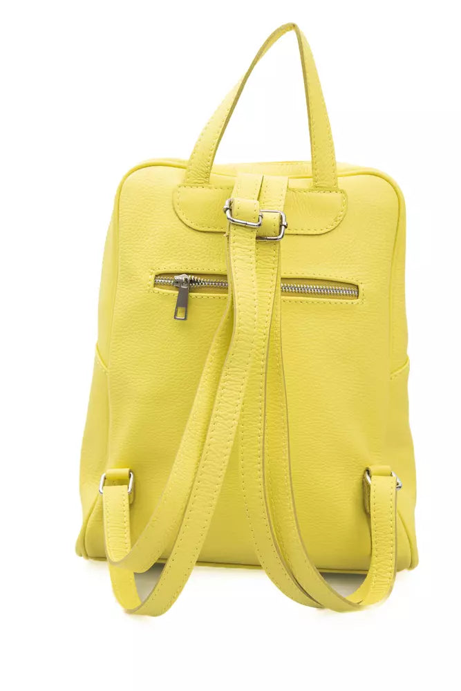 Sac à dos en cuir jaune soleil Trend de Baldinini