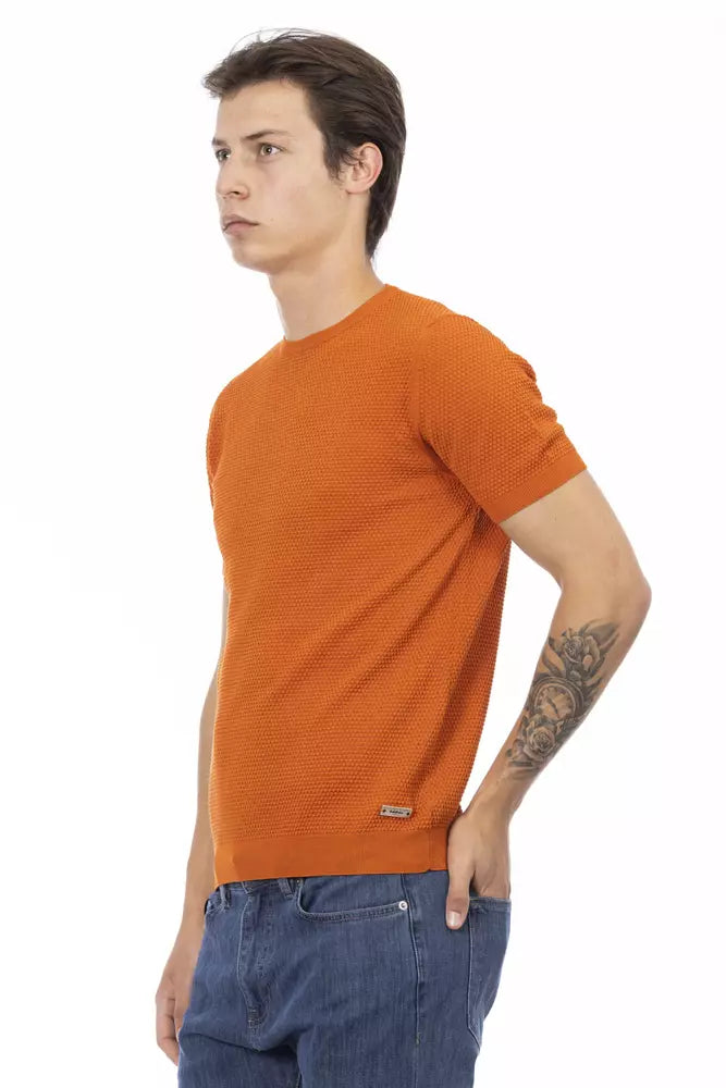 Jersey de algodón de manga corta color naranja Baldinini Trend Chic