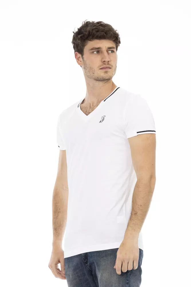 Camiseta Trussardi Action Sleek con escote en V y estampado en el pecho