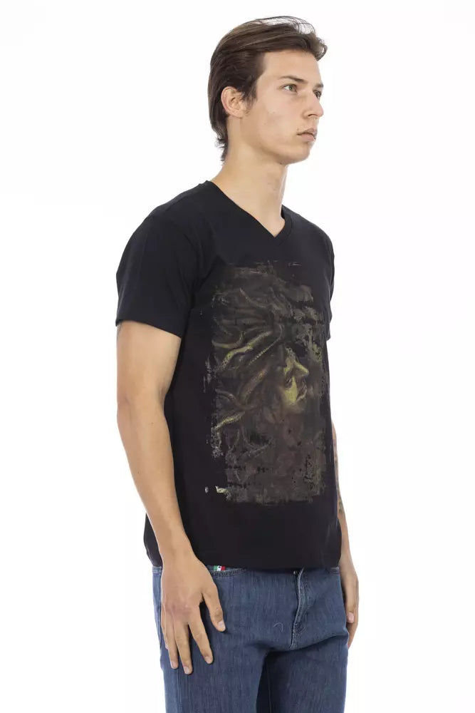 Trussardi Action "Black Cotton Men T-Shirt"