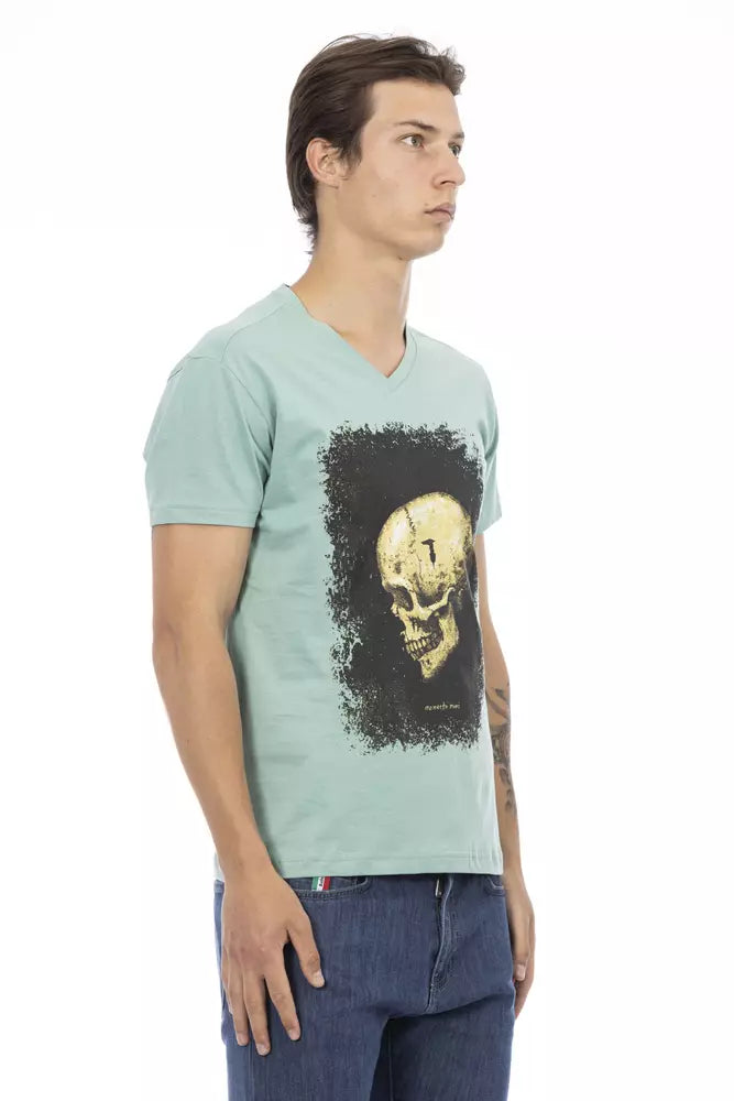 Camiseta elegante de manga corta con cuello en V y manga corta Trussardi Action