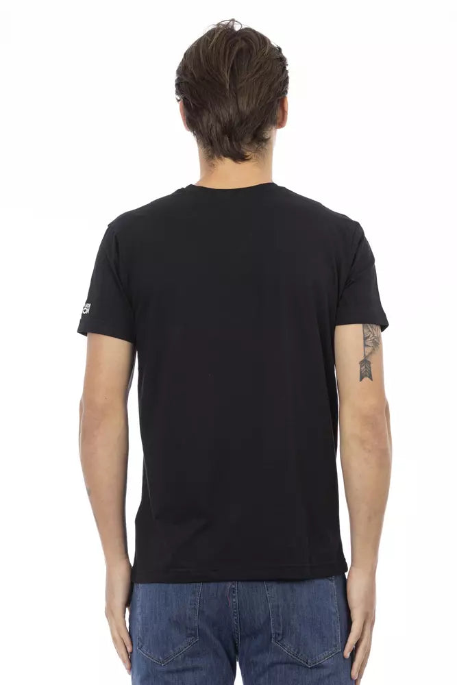 Camiseta Trussardi Action Sleek con escote en V y estampado frontal