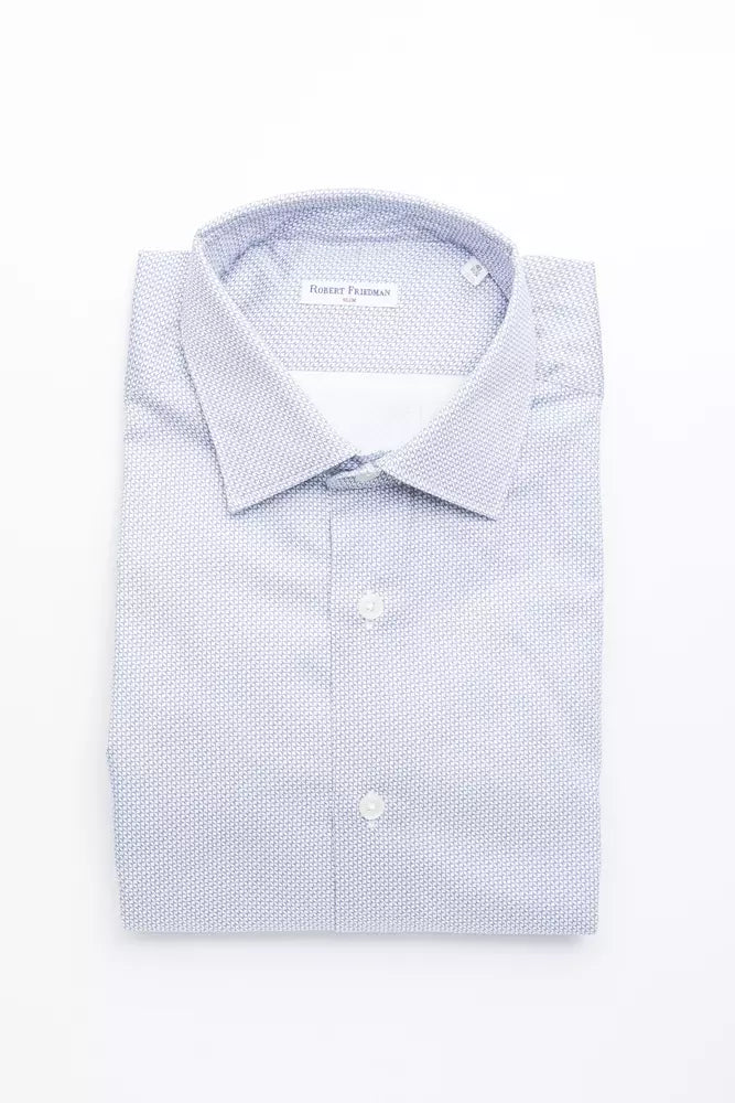 Chemise en coton élégante à col moyen et slim de Robert Friedman