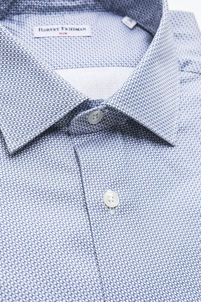 Camisa de algodón de cuello estrecho medio elegante de Robert Friedman