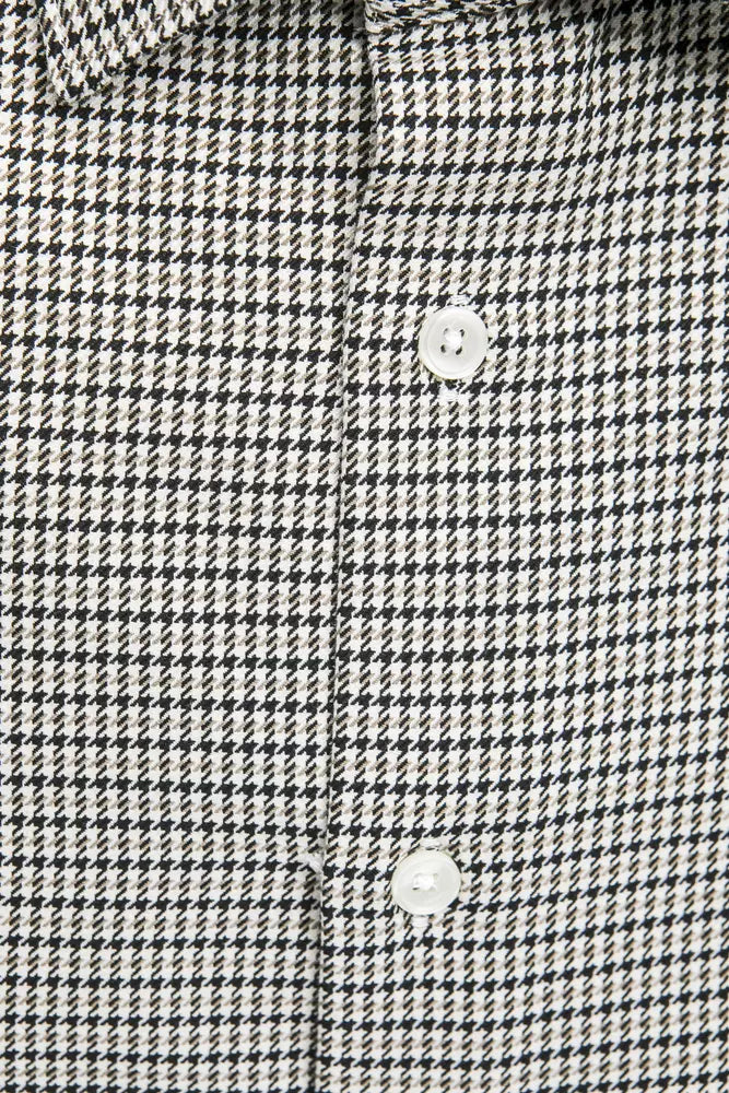 Camisa de algodón de cuello estrecho beige de Robert Friedman