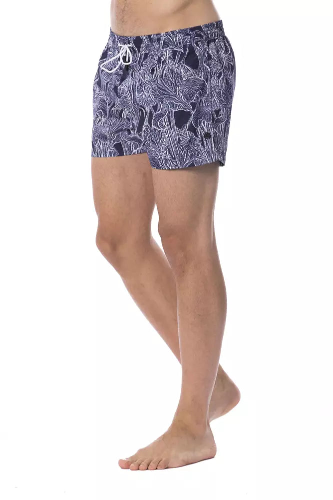 Traje de baño Roberto Cavalli Sport Chic estampado azul para hombre