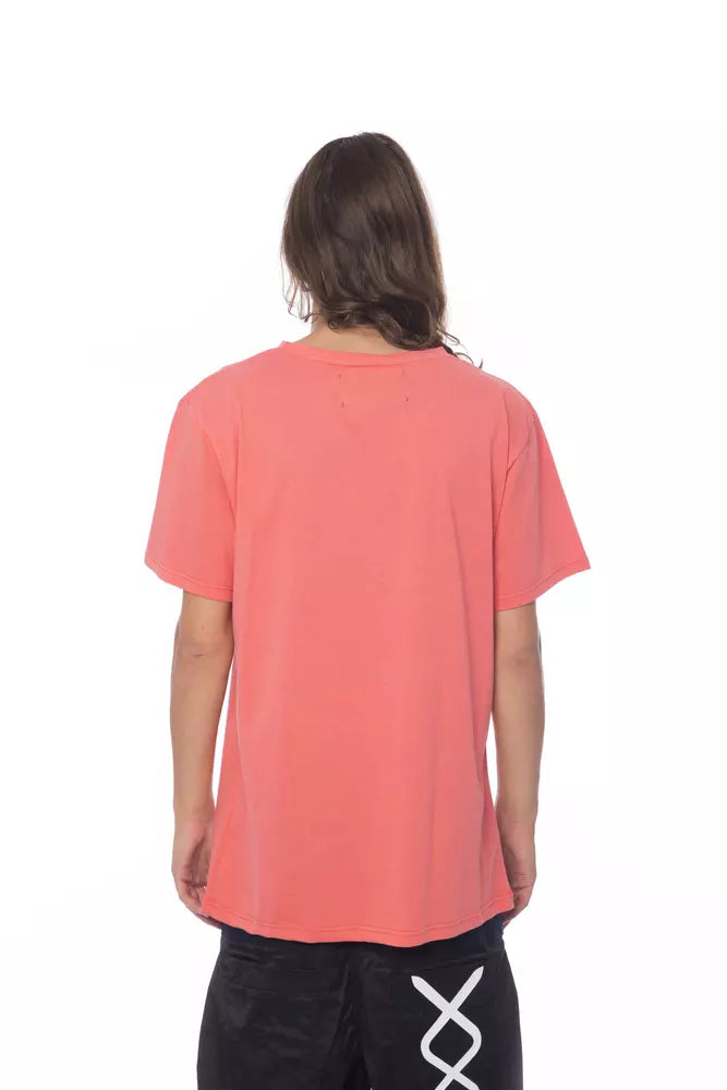 Camiseta elegante de algodón con cuello redondo en color rosa de Nicolo Tonetto