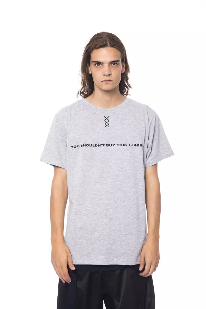 T-shirt en coton gris à col rond et élégant de Nicolo Tonetto