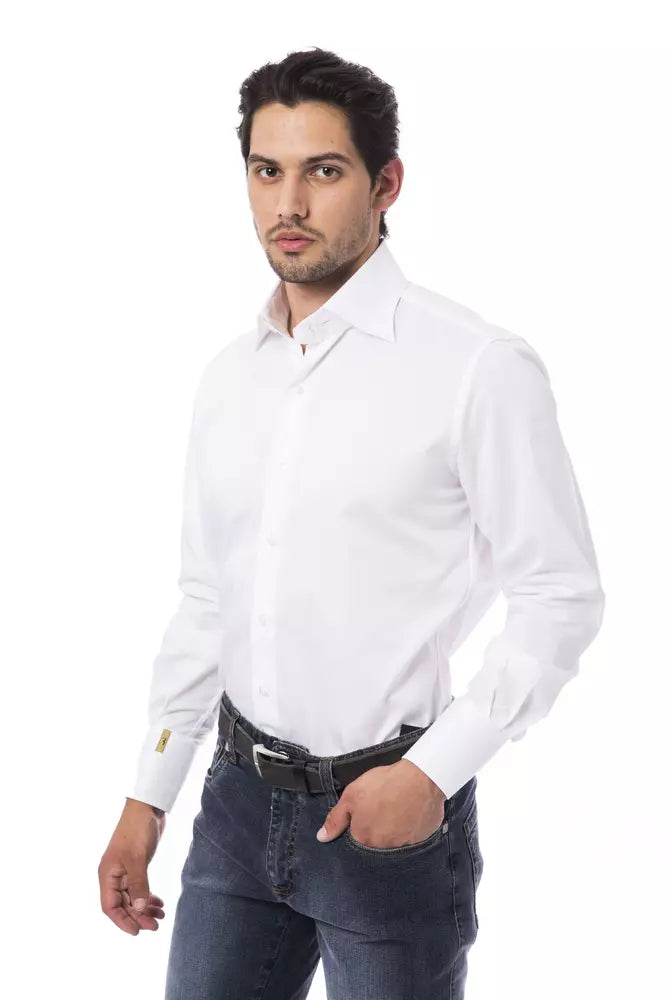 Billionaire Italian Couture White Cotton Men Shirt