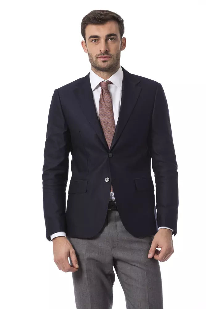 Chaqueta elegante de lana azul de Billionaire Italian Couture para hombre