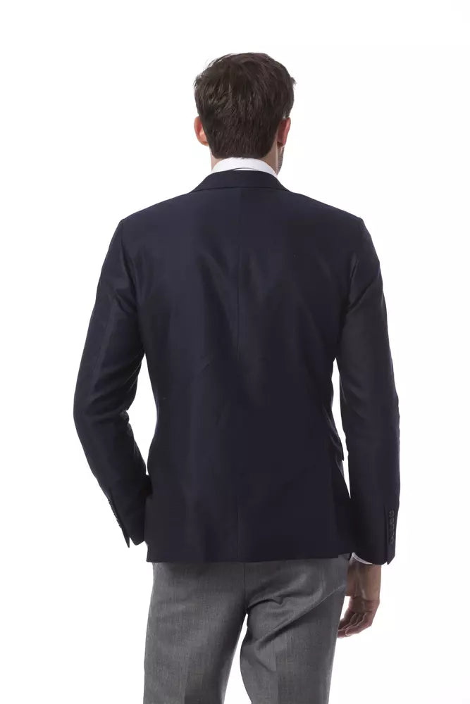 Chaqueta elegante de lana azul de Billionaire Italian Couture para hombre