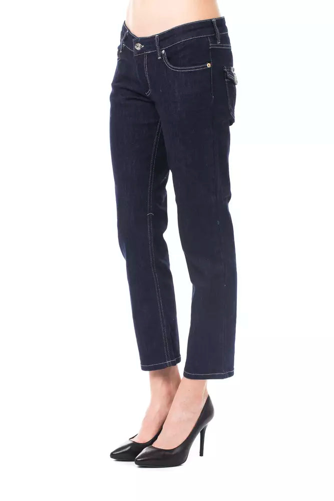 Jean capri bleu chic Ungaro Fever avec détails boutonnés