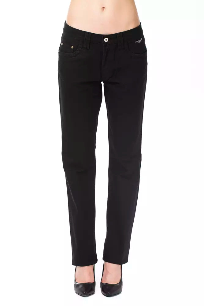 Pantalon élégant en coton mélangé noir Ungaro Fever