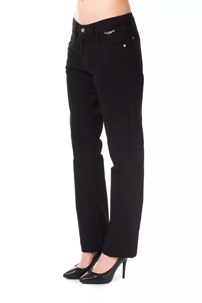 Pantalones elegantes de mezcla de algodón negros Ungaro Fever