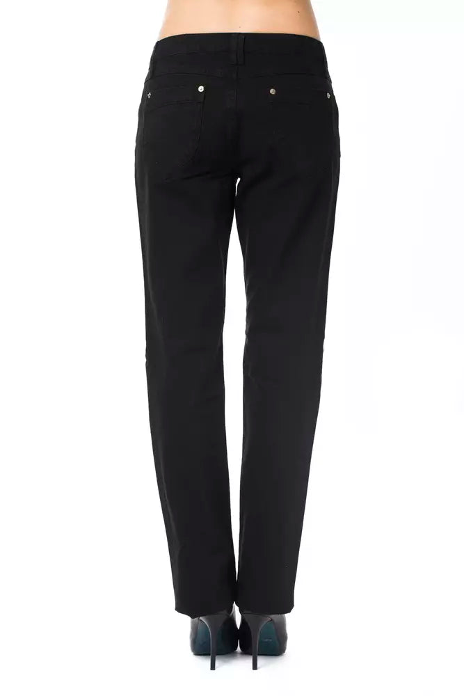 Pantalon élégant en coton mélangé noir Ungaro Fever