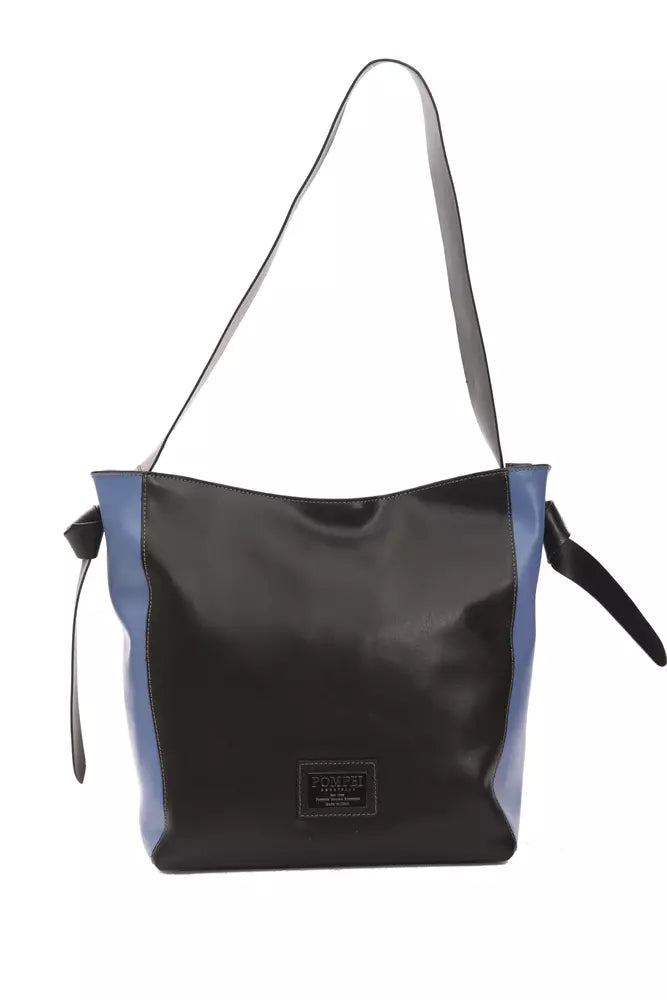 Bolso de hombro elegante de piel negra Donatella de Pompei