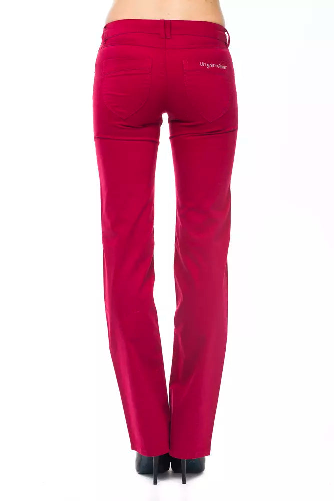 Pantalones de corte regular en rojo deslumbrante con detalles elegantes de Ungaro Fever