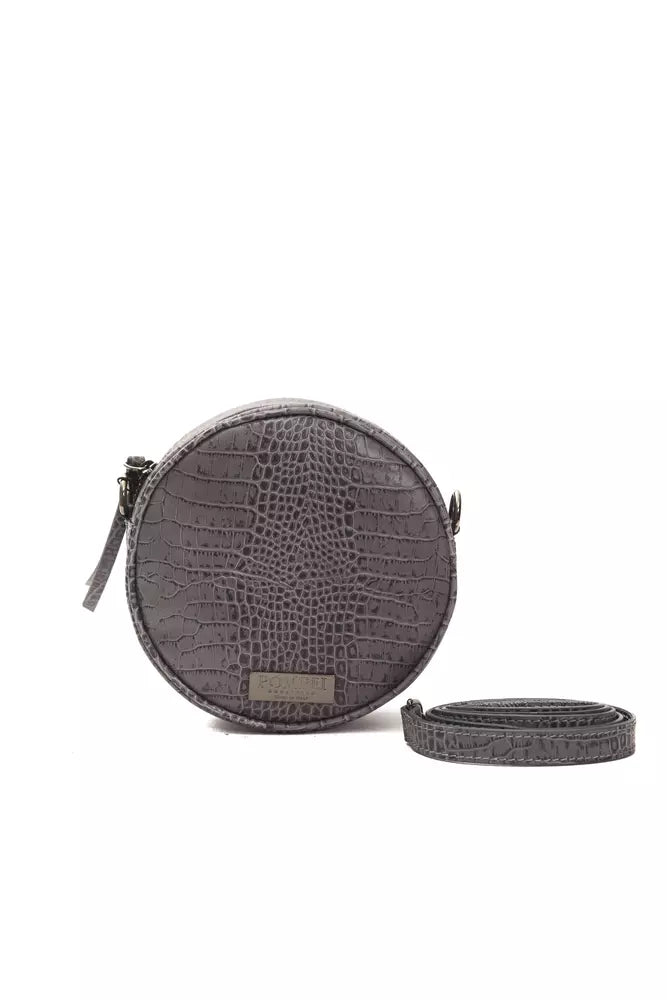 Sac à bandoulière Pompei Donatella Chic gris à motif crocodile