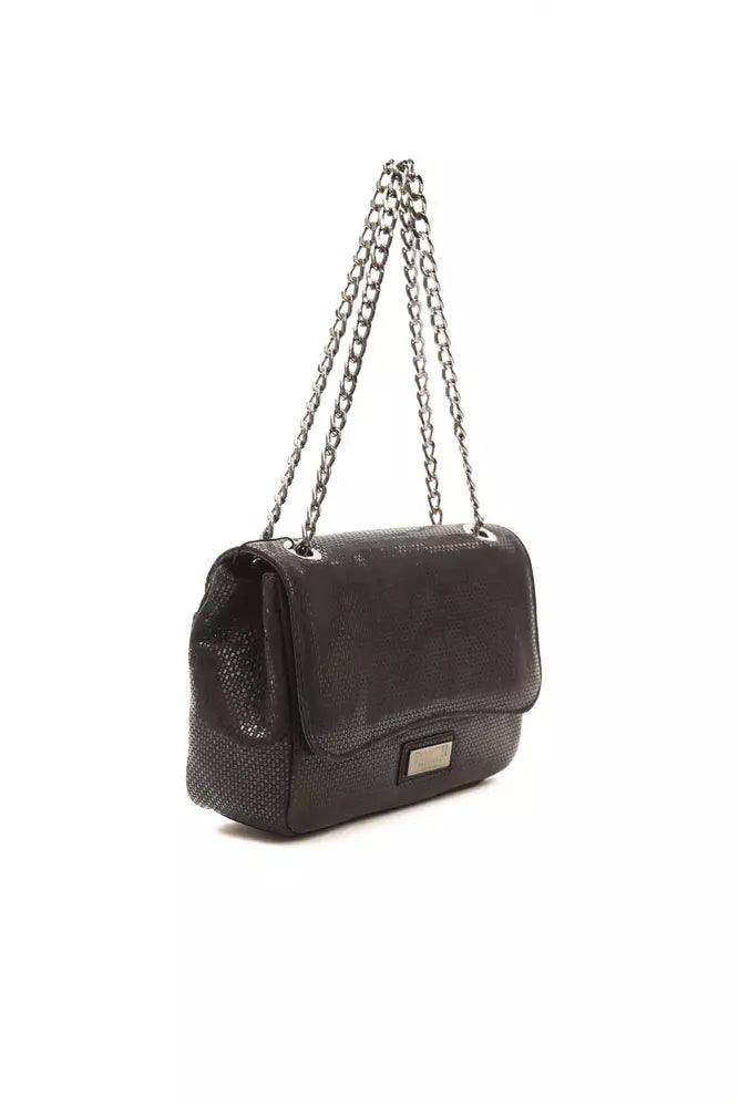 Bolso bandolera elegante de piel negra Donatella de Pompei