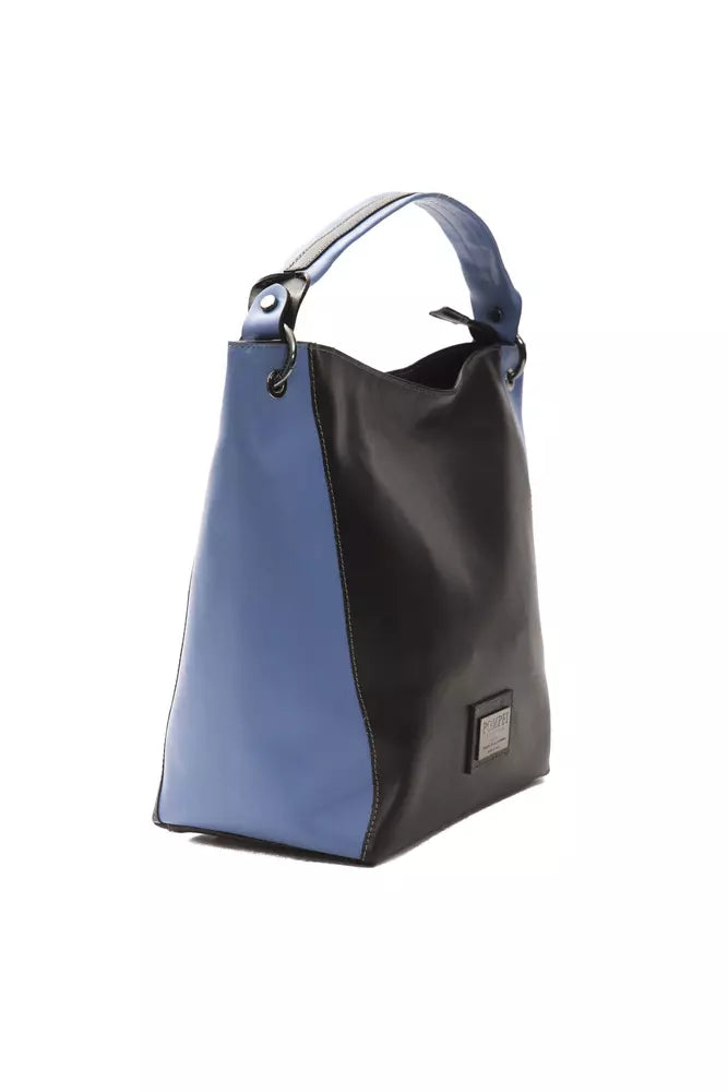 Bolso de hombro elegante de piel negra Donatella de Pompei