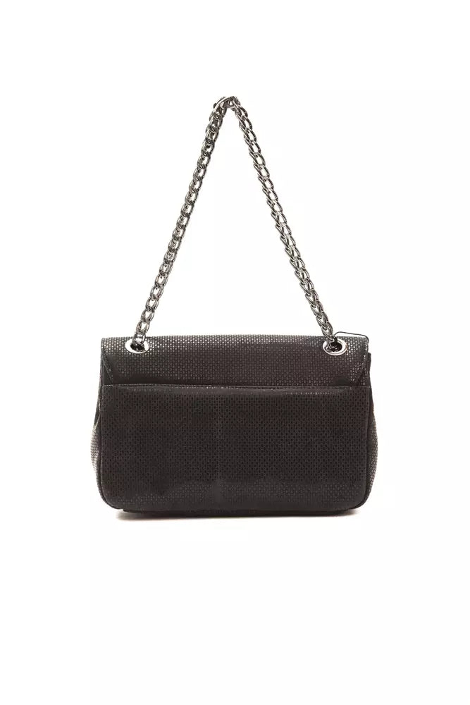 Bolso bandolera elegante de piel negra Donatella de Pompei