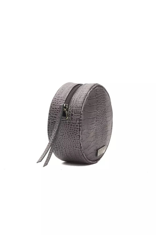 Sac à bandoulière Pompei Donatella Chic gris à motif crocodile