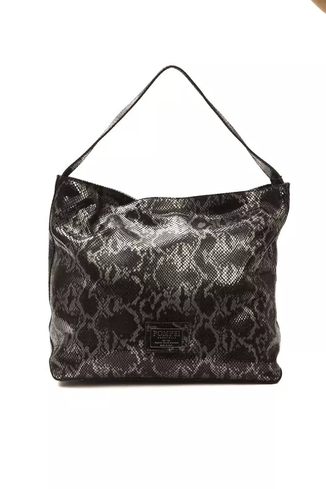 Bolso de hombro elegante de piel con estampado de serpiente Donatella de Pompei