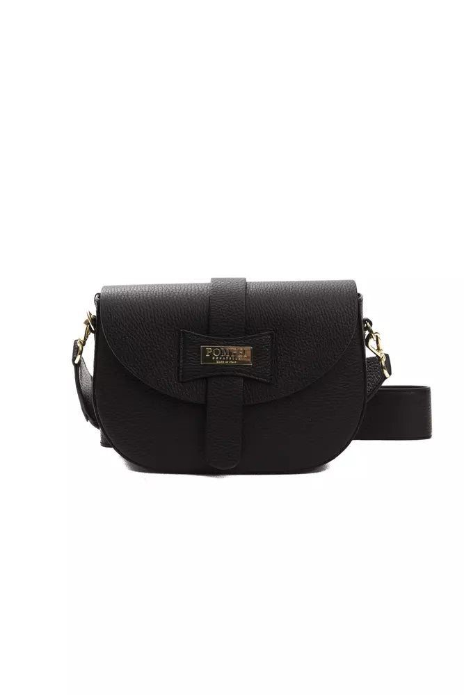 Bolso bandolera elegante de piel negra Donatella de Pompei