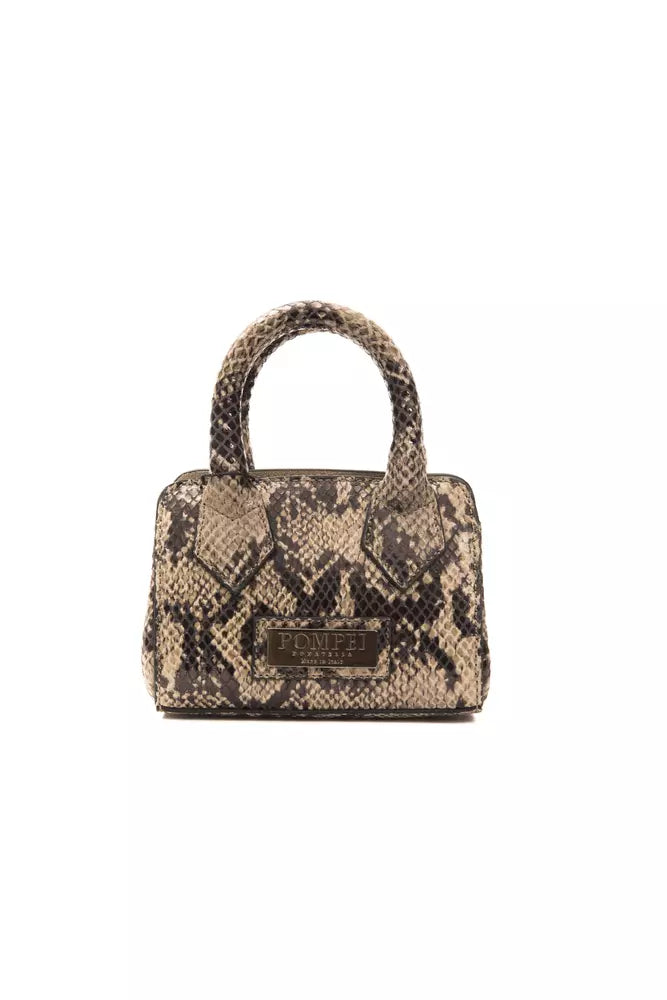 Mini sac fourre-tout en cuir imprimé python Donatella Chic de Pompei