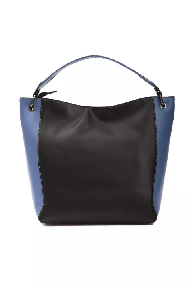 Bolso de hombro elegante de piel negra Donatella de Pompei