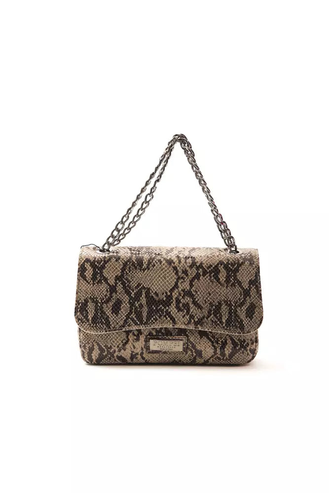 Bolso bandolera elegante de piel con estampado de serpiente Pompei Donatella