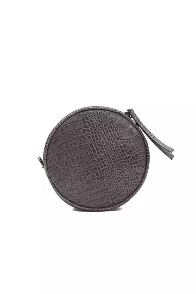 Sac à bandoulière Pompei Donatella Chic gris à motif crocodile