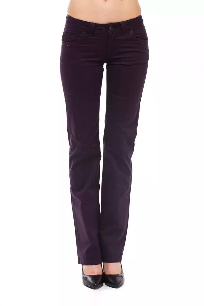 Pantalon slim violet élégant Ungaro Fever avec détails chics