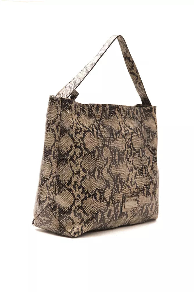 Bolso de hombro elegante de piel con estampado de pitón Donatella de Pompei