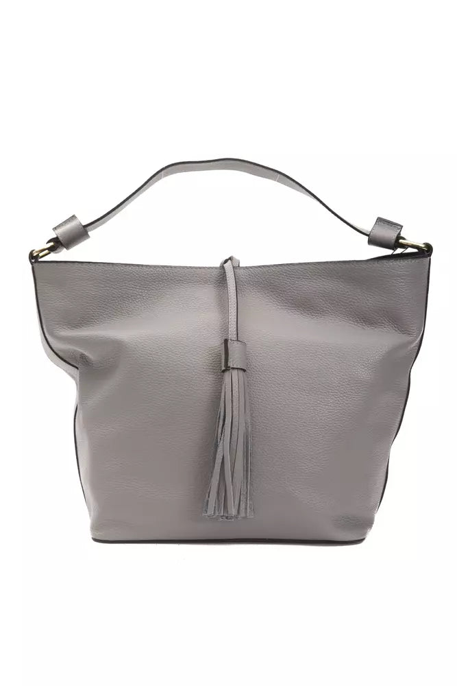 Bolso de hombro elegante de piel gris Pompei Donatella - Correa ajustable