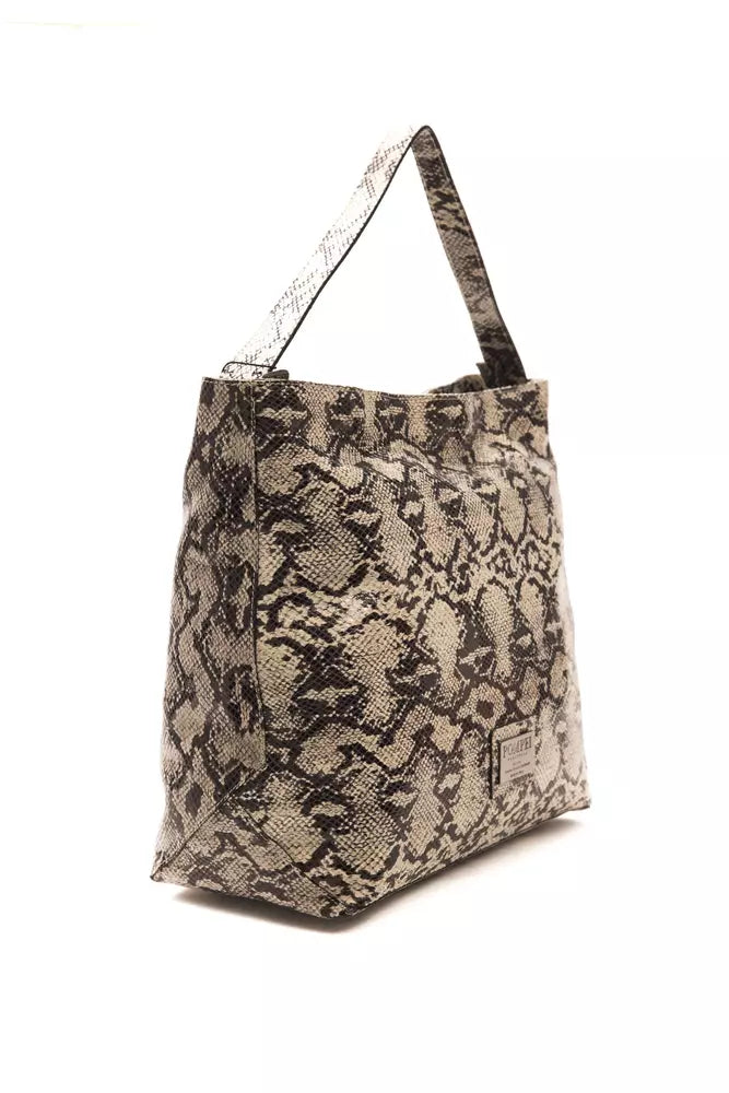 Bolso de hombro elegante de piel con estampado de serpiente Donatella de Pompei