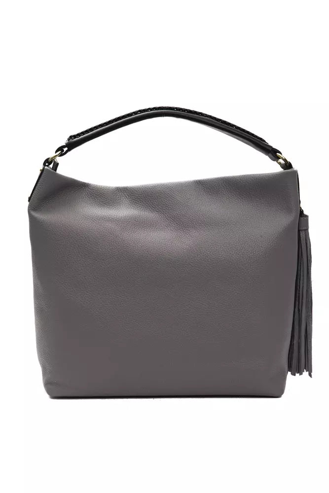 Bolso de hombro elegante de piel gris Pompei Donatella