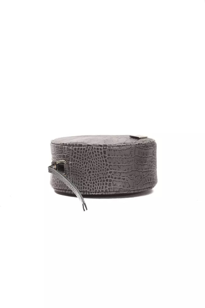 Sac à bandoulière Pompei Donatella Chic gris à motif crocodile