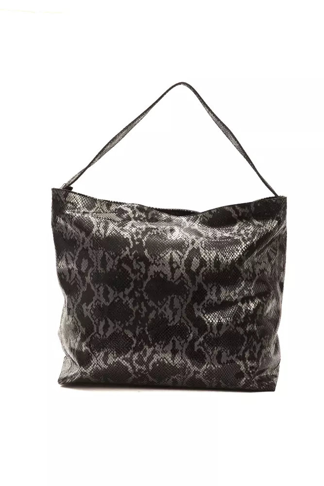 Bolso de hombro elegante de piel con estampado de serpiente Donatella de Pompei