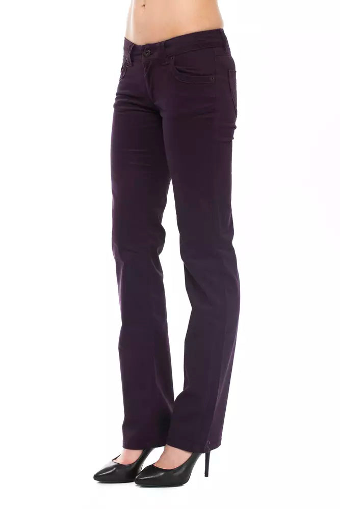 Pantalon slim violet élégant Ungaro Fever avec détails chics