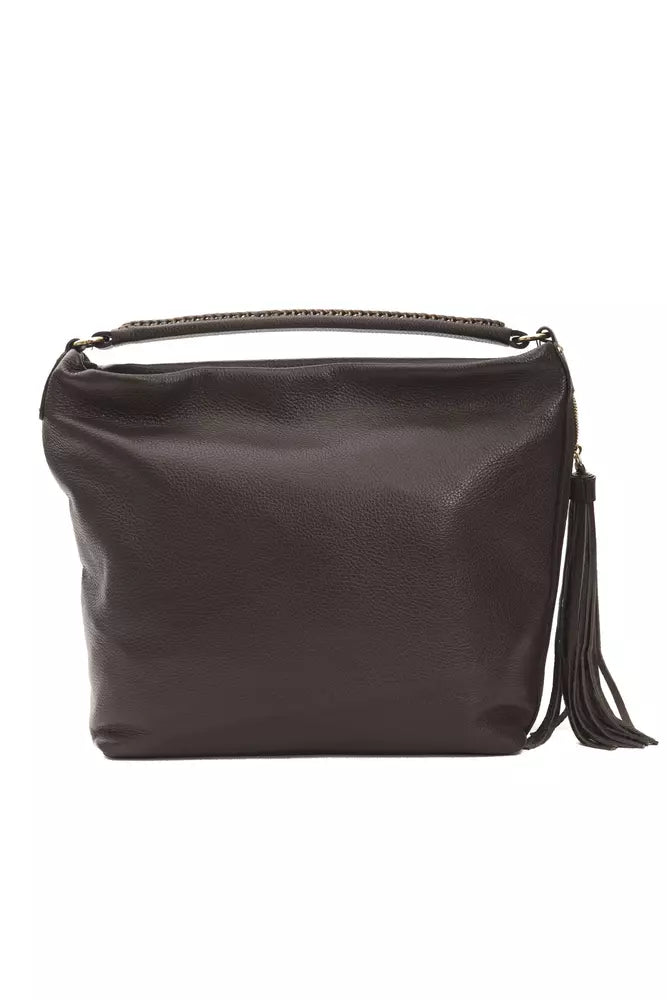 Bolso de hombro elegante de piel marrón Donatella de Pompei