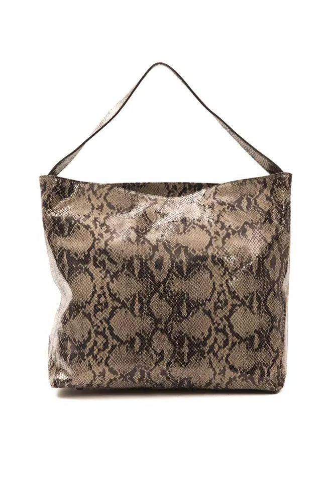 Bolso de hombro elegante de piel con estampado de pitón Donatella de Pompei