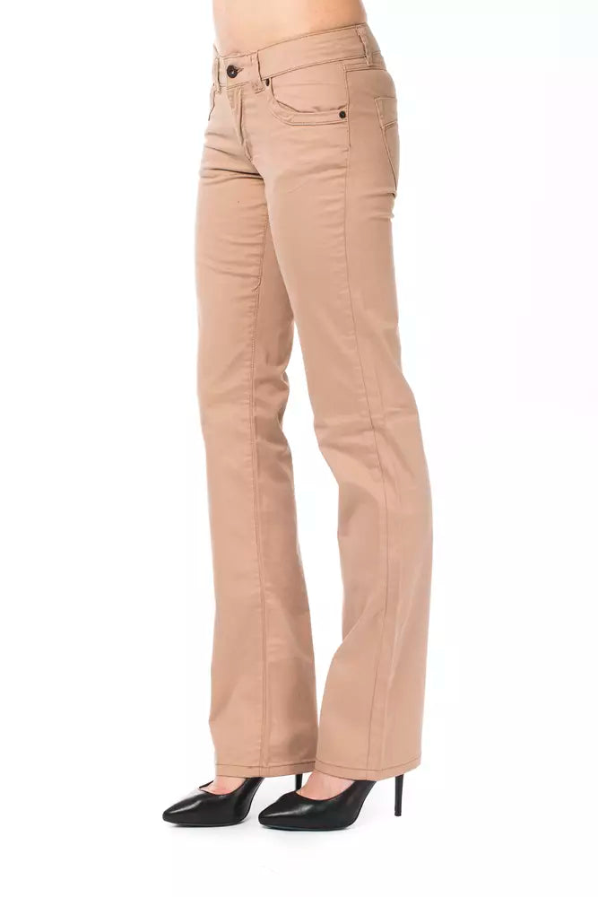 Pantalones de corte regular Ungaro Fever Chic Beige para mujer