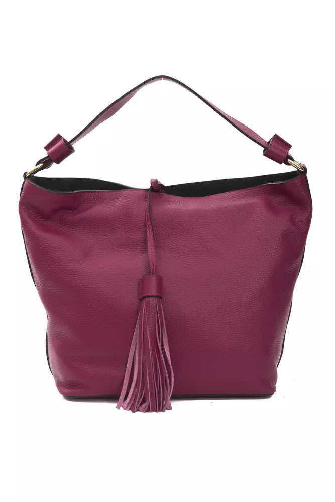 Bolso de hombro elegante de piel color burdeos Pompei Donatella